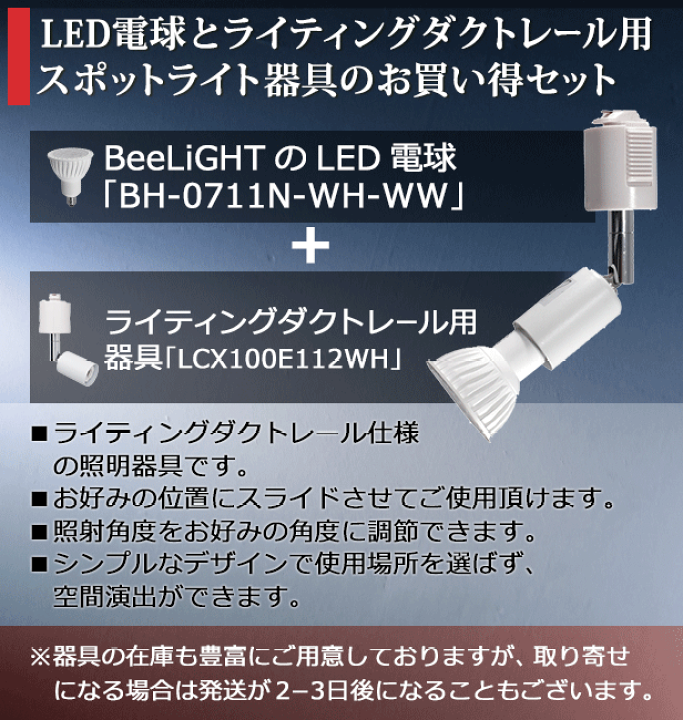 楽天市場】【ダクトレール用スポットライト器具セット】LED電球 E11 非