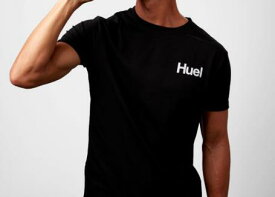 【各サイズ】 Huel メンズ Tシャツ ブラック S,M,L,XL,XXL ブラックカラー