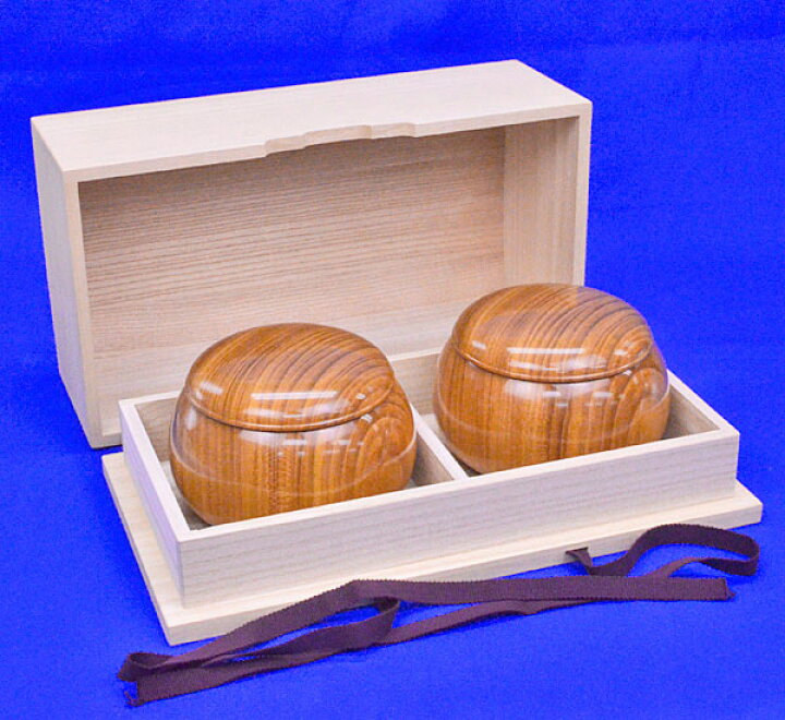 楽天市場】囲碁 木製碁笥 欅 特大 桐製碁笥箱付き ※蛤碁石36号まで収納 