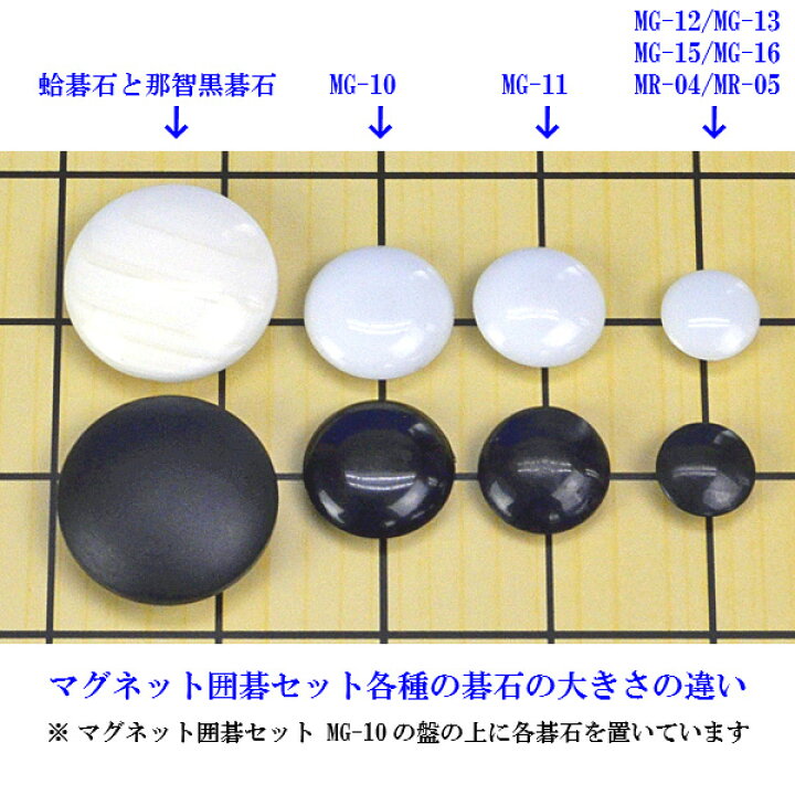 楽天市場】マグネット囲碁セット MG13 碁石少数 囲碁盤サイズ横24cm×縦 