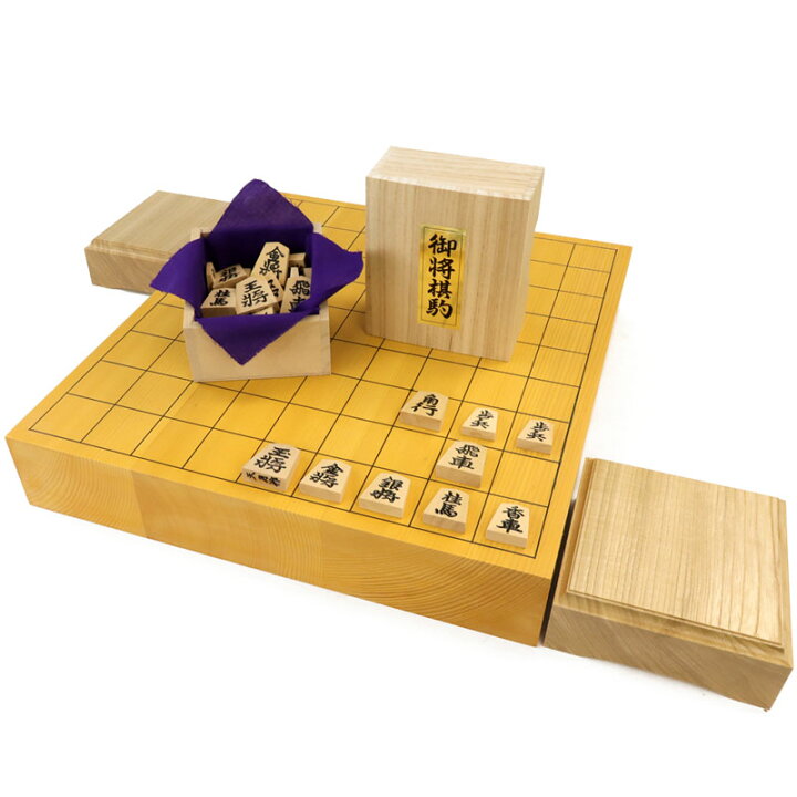 楽天市場】日向産本榧2寸ハギ卓上将棋盤セット 黄楊錦旗彫駒 栓駒台 