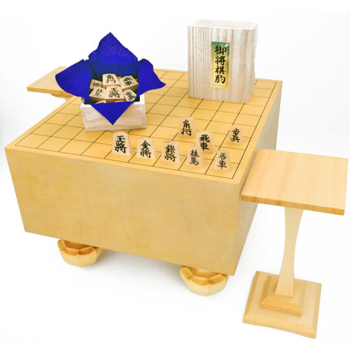 楽天市場】将棋セット 新かや5寸足付将棋盤セット(将棋駒黄楊上彫 