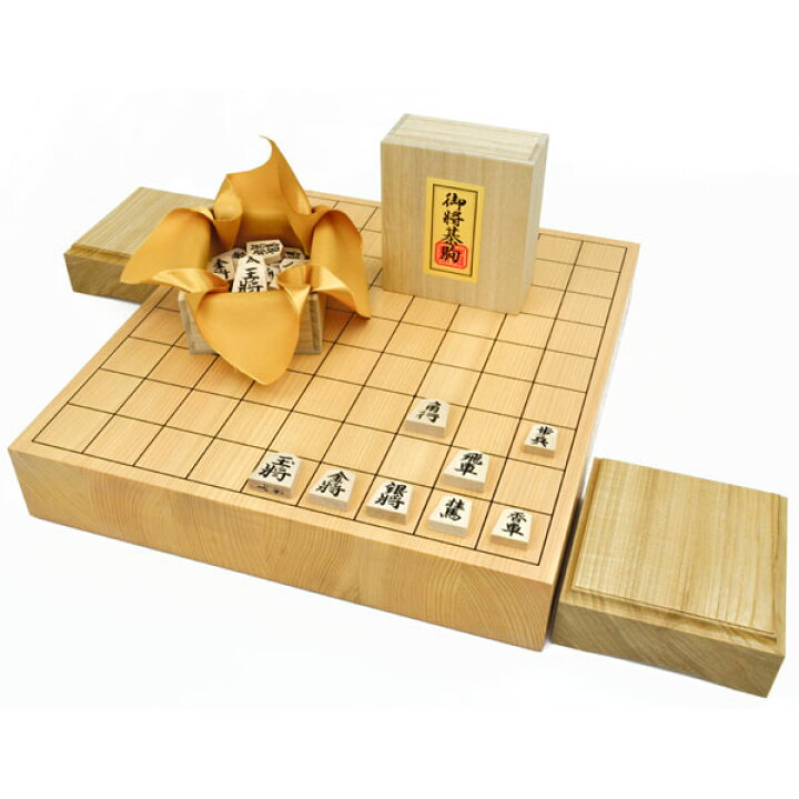 楽天市場】将棋セット 国産桧2寸卓上将棋盤セット(木製将棋駒白椿上彫 