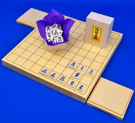 木製将棋 セット　ヒバ1寸卓上将棋盤セット(将棋駒白椿上彫駒)