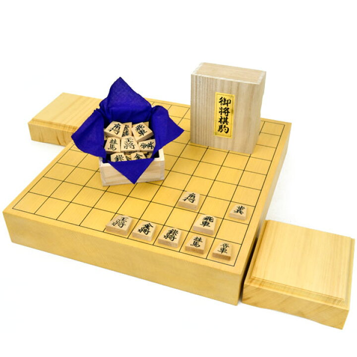 楽天市場】将棋セット 新かや2寸一枚板卓上将棋盤セット(木製将棋駒 