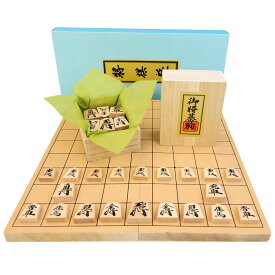 木製将棋盤セット 新桂6号折将棋盤セット(将棋駒樺材優良押し駒※不織布付き)