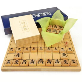 木製将棋セット 新桂4号折将棋盤セット(木製普及将棋駒※不織布付・将棋のルールと駒の動かし方用紙・紙製将棋盤)