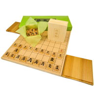 木製将棋セット 新桂5号折将棋盤セット(折将棋盤用駒台・木製普及将棋駒※不織布付・将棋のルールと駒の…