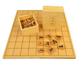 将棋セット　新桂5号折将棋盤と木製普及将棋駒【1点限定訳あり特価品・WS205】