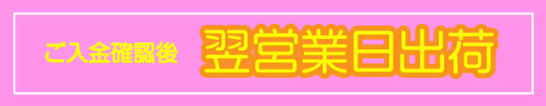 ご入金確認後翌営業日出荷