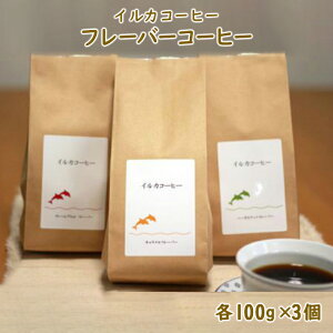 東京 イルカコーヒー フレーバーコーヒー 100g 3袋 (粉) 中煎り 中挽き キャラメル ヘーゼルナッツ クレームブリュレ ナッツ&キャラメル 珈琲 焙煎所から直送 お取り寄せグルメ 母の日 父