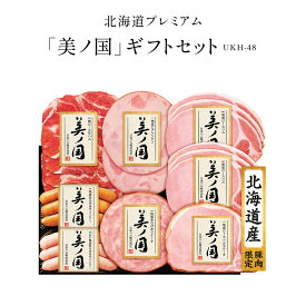日本ハム 美ノ国 北海道プレミアム 6種 UKH-48 熟成ロースハム 肩ロース生ハム 熟成ビアシンケン 熟成あらびきステーキ 熟成あらびきウインナー 白い熟成あらびきウインナー お中元 御中元 中元 夏ギフト 国産ハムギフト ご挨拶 御礼 ギフト 送料無料