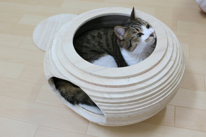 楽天市場 ねこねぐら 猫ハウス 猫家 キャットハウス 猫用爪とぎ おしゃれ かわいい ドーム型 ペットハウス 猫ハウス 職人魂