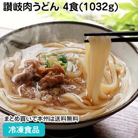 讃岐肉うどん 4食(1032g) 23991(冷凍食品 業務用 おかず お弁当 総菜 具付 具材付 牛肉 たまねぎ ネギ 和食)