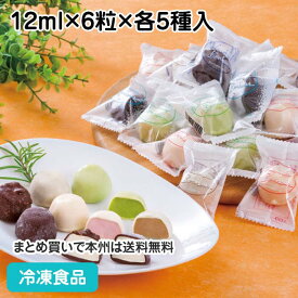 チョコアイスボール 12ml×6粒×各5種入 5956(冷凍食品 業務用 個包装 パーティー アイスクリーム 洋菓子 スイーツ チョコレート アイス デザート 口直し ひとくちサイズ プチ ミニ おやつ お配りチョコ)