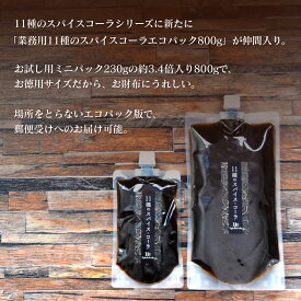 業務用11種のスパイスコーラエコパック800g ゆうパケット送料無料[11スパイスコーラの日対象商品]