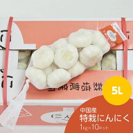 【食用】特栽にんにく 5L/1kg ×10 (中国規格5Lサイズ/1kgネットの目安玉数11-13個)