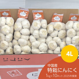 2025年度産 特栽にんにく（4L） 1kg×10ネット（1ケース10kg） 中国産（嘉定種ホワイトにんにく種球）(中国規格4Lサイズ/1kgネットの目安玉数14-16個)