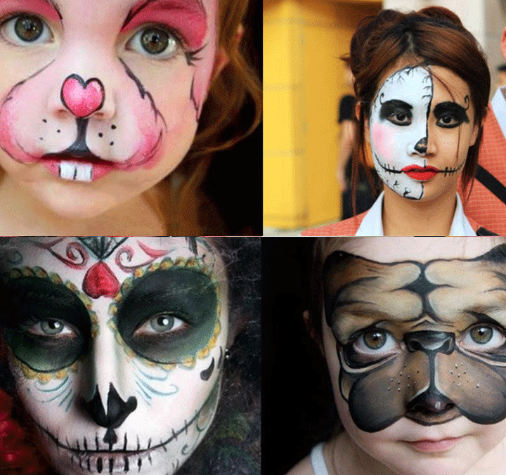 Baugger 子供用フェイスペイントキット プロフェッショナルボディアートフェイスペイントキット水ベースの取り外し可能なボディペイント ハロウィーンコスチュームメイクテーマパーティー用品の2つのペイントブラシと4つのテンプレートと15色パレット 送料0円