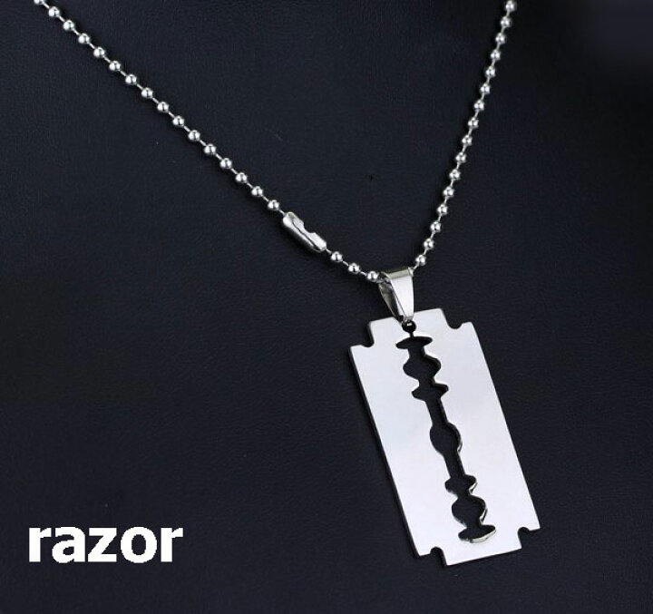 楽天市場】razor サージカルステンレス鋼かみそりの刃ネックレス 