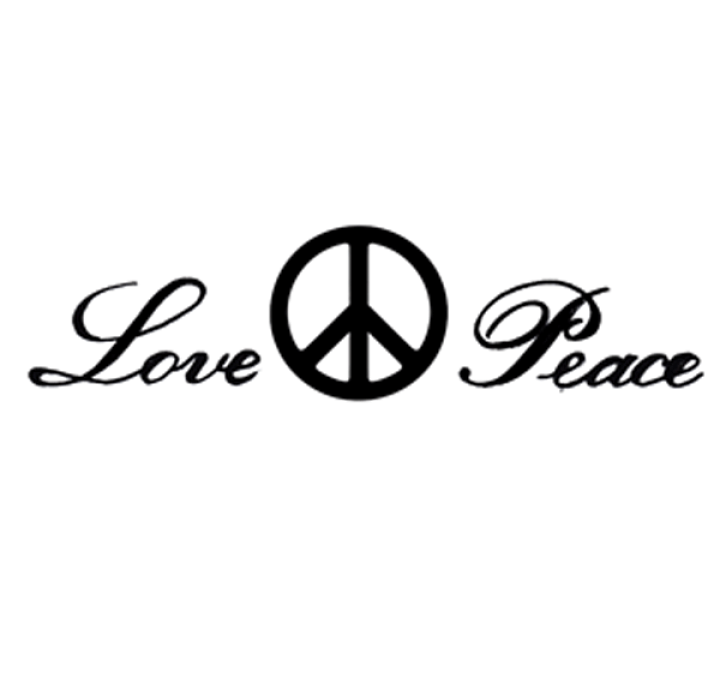 特大 バックル ピースマーク love&peace ラブ&ピース