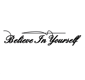 【エアブラシ　ボディージュエリー　ヘナタトゥー用ステンシル】Believe In Yourself. （自分を信じて）　W:18cm