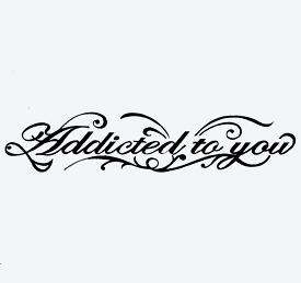 【エアブラシ　ボディージュエリー　ヘナタトゥー用ステンシル】Addicted to you　（あなたに首ったけ）　W:16cm