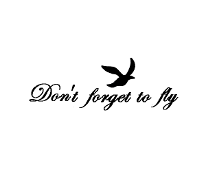 ★送料無料メール便★手描きステンシルdeタトゥー/Freely like a bird(自由に鳥のように) W16cm