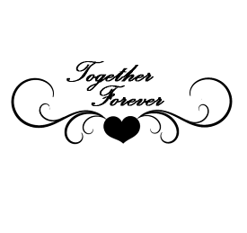 【エアブラシ　ボディージュエリー　ヘナタトゥー用ステンシル】Together. Forever （永遠に一緒）　W:18cm