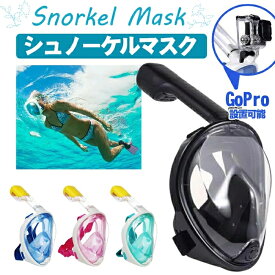 即納 シュノーケルマスク 浸水防止 ダイビングマスク 180°パノラマシービュー フルフェイス型 防曇設計 スポーツカメラ取付可能 水中撮影用 男女兼用 子供用 水中メガネ 海水浴 180度視野 曇り止め GoPro対応 シリコン 超広角