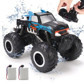 送料無料！ラジコン オフロード カー ラジコンカー 水陸両用 4wd 大型 子供向け 大人 車 おもちゃ こども バッテリー2個 男の子 女の子オフロードカー ラジコン カー 子供向け 人気 車 おもちゃ 速い こども 外遊び 6~12歳 充電式 誕生日 ギフト