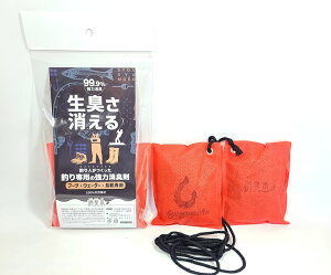 【消臭木 靴用 outdoor RED】25g×2ヶ 桧チップ フィッシュフック柄 靴専用の消臭剤 アウトドア仕様 ブーツ 長靴 ウェーダー 靴 釣り サーフ 砂浜 渓流 河川 キャンプ 強力消臭 抗菌 消臭剤 天然木