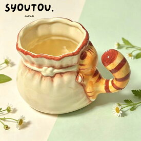 SYOUTOU 茶トラ猫 マグカップ 380ml 陶瓷器 耐熱 耐冷 猫のしっぽ マグカップ ネコ雑貨 ティーカップ 猫柄 コップ コーヒーカップ お茶カップ 湯呑み ティーカップ ミルク 食器 猫ちゃん 北欧風 かわいい 猫ちゃん カップ おしゃれマグカップ 韓国風 インテリア 癒しグッズ