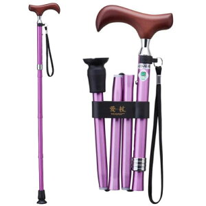 愛杖Eシリーズ 折りたたみ 無地 パープル E-204B ケイ・ホスピア
