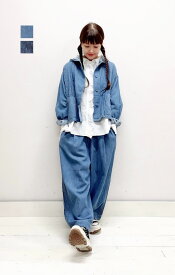 【tumugu】6,5oz コットンリネンデニムフードジャケット / TB25101
