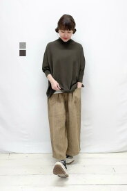 【HEAVENLY】コットンリネンニットモックネックドルマンプルオーバー / 2624144