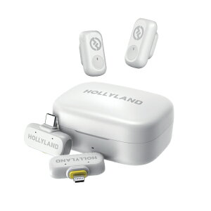 Hollyland(�z�[���[�����h) LARK A1 �R���{ ���C�����X�}�C�N �A�C�{���[�z���C�g ���M�@ x2 + USB-C��M�@ + Lightning��M�@ + �[�d�P�[�X�Z�b�g Lark A1 Combo (Ivory White)