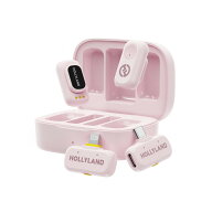 Hollyland ワイヤレスマイク LARK A1 コンボ(クラウドピンク/送信機 x2 + USB-C受信機 + Lightning受信機…
