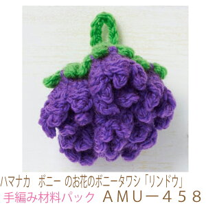 ハマナカ　ボニー のお花のボニータワシ「リンドウ」AMUー458完成品ではありません。手編み材料パックです。（糸と編み図だけが入っています。ボタン、ファスナー等は入っていません。