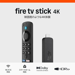 Amazon Fire TV Stick 4KbŐVŁbWiFi 6ΉEAIځbDolby Vision^Dolby AtmosΉbAlexa{CXRtbXg[~OfBAv[[bvCΉbHDMIڑb{