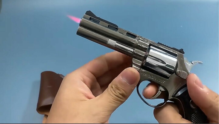 楽天市場】Syu mi 1001 ピストルライター リボルバー型ターボライター 