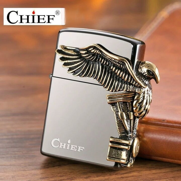 楽天市場】Chief (チーフ)ハーレーイーグルデザイン ライター 銅製3面 