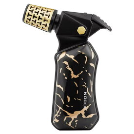 JOBON 高級ターボライター ガスバーナー　強力直噴ブルーフレーム シガー用 防風 ガス注入式 安全ロック付き 亜鉛合金製 プレゼント対応 大理石調デザイン