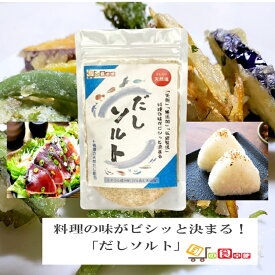 定期購入スタート！天然調味塩 料理の味がビシッと決まる！無添加だしソルト150g 極上 だし塩 ミネラル成分約20％ 調味塩 天日塩 海水 塩田平釜製法 10種類の天然だし配合 アゴ クッキングソルト