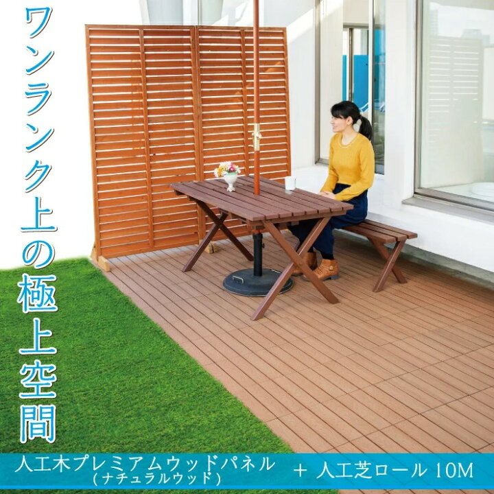 楽天市場】木目調 ウッドパネル 75枚セット 【送料無料】 ウッドデッキ 