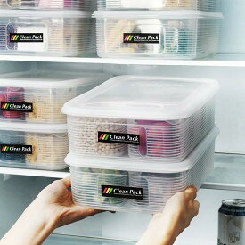 食品保存 密封 収納ケース 仕切り 冷蔵庫 整理 整頓 食品 野菜 豆 分類 透明 電子レンジ対応 密閉容器 耐熱 耐冷 7個セット キッチン 収納 小物