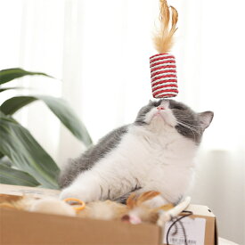 【送料無料】猫用おもちゃ 猫 7種類 セット 天然木 コットン 羽 紙 を使用した 自然素材 猫のおもちゃ キャット キャットタワースタジアム 猫 猫用品 玩具
