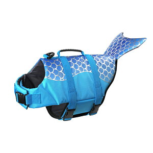 送料無料 犬 ライフジャケット 魚型 犬 ライフジャケット 小型犬 中型犬 大型犬ペット 犬用 救命胴衣 ペット用 マジックテープ 持ち手付き 犬用浮き輪 犬服 水遊び 水害 海 川 プール 事故防