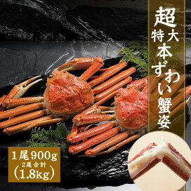 楽天市場】超特大 本ズワイガニ 姿 ボイル 1.8kg ( 900g × 2尾 ) ず 