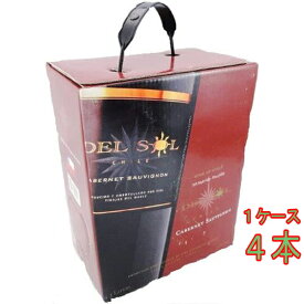 デル・ソル カベルネ・ソーヴィニヨン 赤 BIB バッグインボックス 3000ml 4本 チリ マウレ・ヴァレー 赤ワイン コンビニ受取対応商品 ヴィンテージ管理しておりません、変わる場合があります ケース販売 お酒 父の日 プレゼント